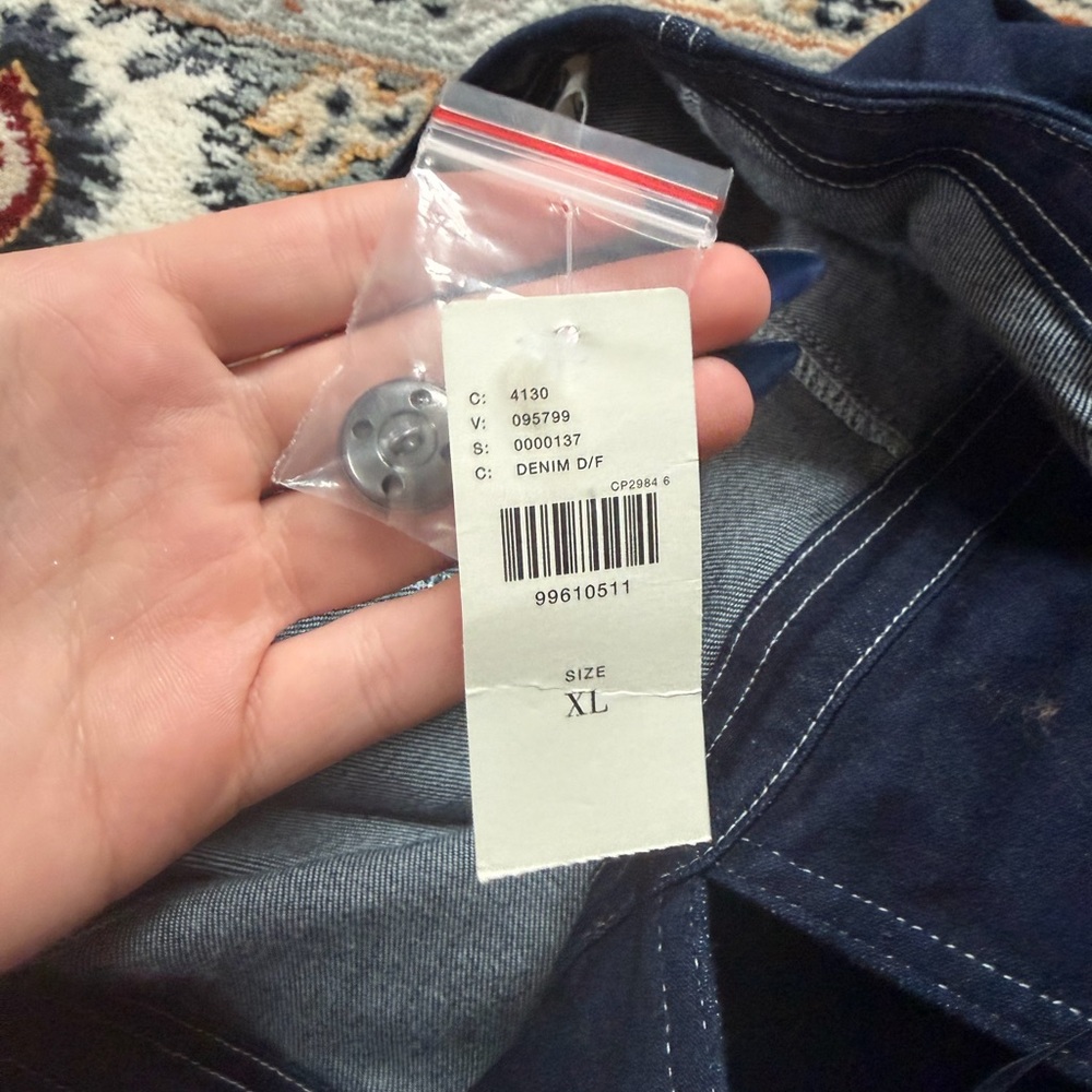 Anthropologie Navy Blue Backless Denim Dress - Picture 2 of 2